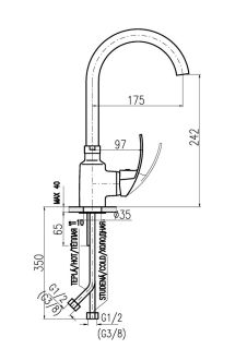 Смеситель для кухни Rav Slezak Mississippi MS007.5/4 хром